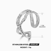 304 Stainless Steel Simple Style Plating Geometric Open Ring sku image 1