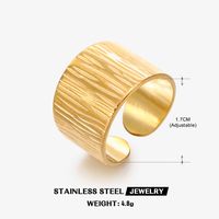 304 Stainless Steel 18K Gold Plated Modern Style Plating Geometric Open Ring sku image 2