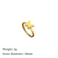 Titanium Steel Casual Simple Style Butterfly Rings main image 2
