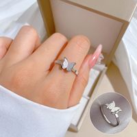Titanium Steel Casual Simple Style Butterfly Rings main image 3