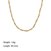 304 Stainless Steel 18K Gold Plated Simple Style Layered Plating Solid Color Double Layer Necklaces main image 3