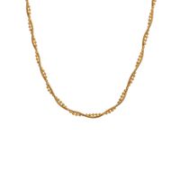 304 Stainless Steel 18K Gold Plated Simple Style Layered Plating Solid Color Double Layer Necklaces main image 2