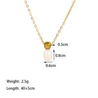 Wholesale Vintage Style Geometric Solid Color Titanium Steel Epoxy Plating 18k Gold Plated Pendant Necklace main image 3