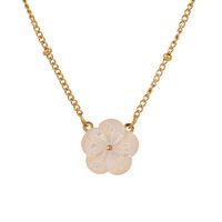 304 Stainless Steel 18K Gold Plated Vintage Style Plating Flower Pendant Necklace main image 2