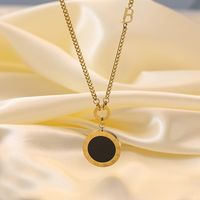 304 Stainless Steel 18K Gold Plated Vintage Style Patchwork Plating Geometric Color Block Acrylic Pendant Necklace main image 1