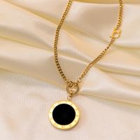 304 Stainless Steel 18K Gold Plated Vintage Style Patchwork Plating Geometric Color Block Acrylic Pendant Necklace main image 5