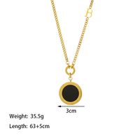 304 Stainless Steel 18K Gold Plated Vintage Style Patchwork Plating Geometric Color Block Acrylic Pendant Necklace sku image 2