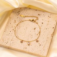 304 Stainless Steel 18K Gold Plated Vintage Style Plating Inlay Geometric Solid Color Artificial Rhinestones Necklace main image 4