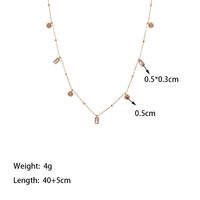 304 Stainless Steel 18K Gold Plated Vintage Style Plating Inlay Geometric Solid Color Artificial Rhinestones Necklace main image 3