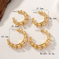 2 Pairs Elegant Lady Streetwear The Answer Plating Alloy 14k Gold Plated Hoop Earrings main image 10