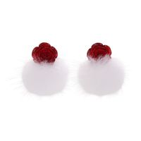1 Pair Simple Style Classic Style Commute Flower Patchwork Resin Hairball Drop Earrings main image 5