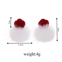1 Pair Simple Style Classic Style Commute Flower Patchwork Resin Hairball Drop Earrings main image 3