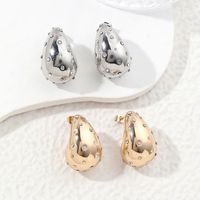 1 Paire Style Vintage Les Gouttelettes D'eau Placage Incruster Le Cuivre Strass Artificiels Plaqué Or 18k Or Blanc Plaqué Boucles D'oreilles main image 1