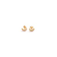 1 Pair Cute Moon Whale Enamel Plating Inlay Stainless Steel Zircon 18K Gold Plated Ear Studs main image 2