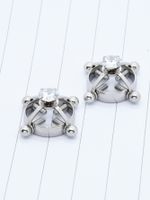 Sexy Modern Style Solid Color Stainless Steel Hollow Out Zircon Nipple Ring main image 3
