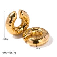 1 Pair Ig Style Basic C Shape Plating Stainless Steel 14k Gold Plated Ear Cuffs sku image 1