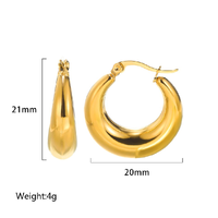 1 Pair Vintage Style Solid Color Irregular Plating Stainless Steel 18k Gold Plated Ear Studs main image 7