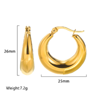 1 Pair Vintage Style Solid Color Irregular Plating Stainless Steel 18k Gold Plated Ear Studs main image 9
