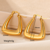 1 Pair Vintage Style Solid Color Irregular Plating Stainless Steel 18k Gold Plated Ear Studs main image 11