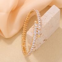 Simple Style Color Block Copper Plating Inlay Zircon Bangle main image 3