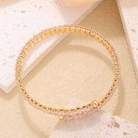 Simple Style Color Block Copper Plating Inlay Zircon Bangle main image 8