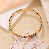 Style Simple Bloc De Couleur Le Cuivre Placage Incruster Zircon Bracelet main image 6