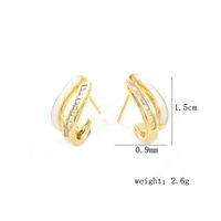 1 Pair Simple Style Square Plating Inlay Sterling Silver Zircon Gold Plated Silver Plated Ear Studs sku image 2