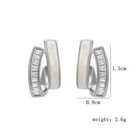 1 Pair Simple Style Square Plating Inlay Sterling Silver Zircon Gold Plated Silver Plated Ear Studs sku image 1