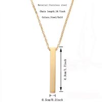 Modern Style Simple Style Rectangle Stainless Steel Plating Pendant Necklace Long Necklace main image 2