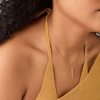 Modern Style Simple Style Rectangle Stainless Steel Plating Pendant Necklace Long Necklace main image 3