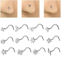 Simple Style Star Stainless Steel Inlay Zircon Nose Ring main image 1