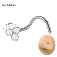 Simple Style Star Stainless Steel Inlay Zircon Nose Ring sku image 14