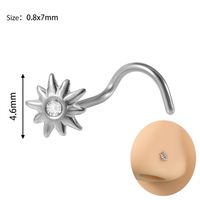 Simple Style Star Stainless Steel Inlay Zircon Nose Ring sku image 10