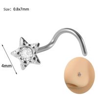Simple Style Star Stainless Steel Inlay Zircon Nose Ring sku image 11
