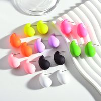 1 Pair Simple Style Solid Color Stoving Varnish Arylic Ear Studs main image 5