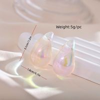 1 Pair Chinoiserie Water Droplets Gradient Color Plating Arylic Ear Studs main image 4