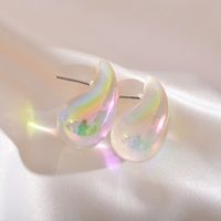 1 Pair Chinoiserie Water Droplets Gradient Color Plating Arylic Ear Studs main image 3