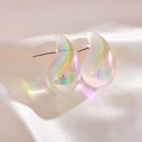 1 Pair Chinoiserie Water Droplets Gradient Color Plating Arylic Ear Studs main image 2
