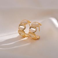 1 Pair Simple Style Geometric Solid Color Plating Copper Ear Studs main image 4