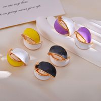 1 Pair Simple Style Color Block Plating Alloy Ear Studs main image 1