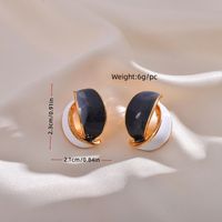 1 Pair Simple Style Color Block Plating Alloy Ear Studs main image 2