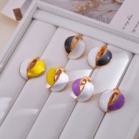 1 Pair Simple Style Color Block Plating Alloy Ear Studs main image 5