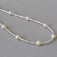 Simple Style Solid Color Imitation Pearl Plating Silver Plated Women's Necklace main image 5