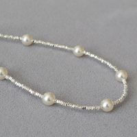 Simple Style Solid Color Imitation Pearl Plating Silver Plated Women's Necklace main image 4