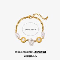 IG Style Star Moon Butterfly 304 Stainless Steel Artificial Pearls Shell Bracelets In Bulk sku image 2