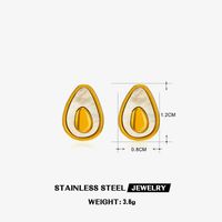 304 Stainless Steel 18K Gold Plated IG Style Casual Plating Inlay Fruit Shell Earrings Necklace sku image 2