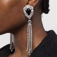 1 Pair Elegant Luxurious Geometric Plating Inlay Alloy Rhinestone Rhinestones Silver Plated Drop Earrings main image 1
