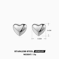 1 Pair Casual Simple Style Heart Shape Plating 304 Stainless Steel 18K Gold Plated Ear Studs sku image 1