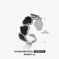 304 Stainless Steel Cool Style Enamel Plating Geometric Resin Open Ring sku image 5