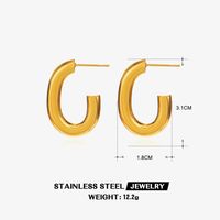 1 Pair Lady Streetwear Geometric Plating 304 Stainless Steel 18K Gold Plated Ear Studs sku image 1
